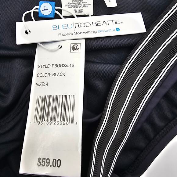 Bleu Rod Beattie Womans size 4 Off the Grid Hipster Bikini Bottom in Black NEW - Picture 6 of 7